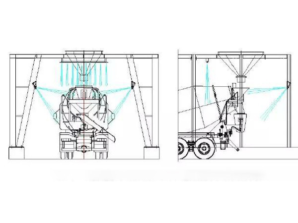 混凝土搅拌车尾部整理示意图