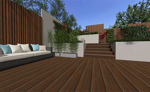 共挤墙板CO-09，，，，，共挤地板CO-03，，，，，深柚木色，，，，，欧橡木纹